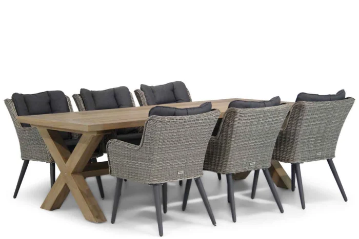 Garden Collections Boston/Oregon 240 cm dining tuinset 7-delig - Grijs-antraciet