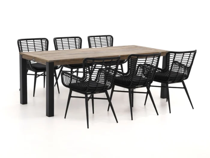 Intenso Furniture Asti/ROUGH-S 220cm dining tuinset 7-delig - Bruin