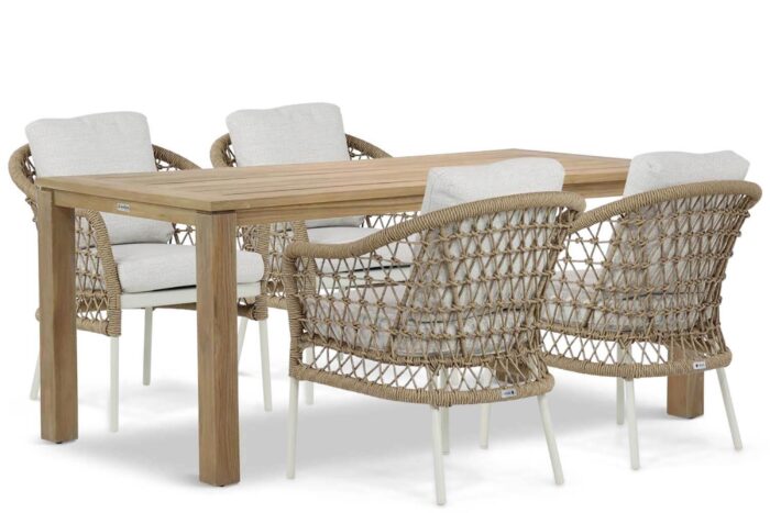Coco Bali/Bristol 180 cm dining tuinset 5-delig – Taupe-naturel-bruin