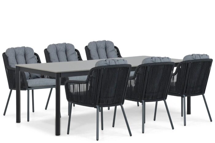Santika Furniture Tendenza/Como 220 cm dining tuinset 7-delig – Grijs-antraciet