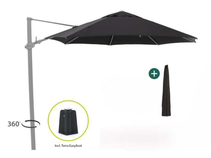 Shadowline Austin zweefparasol ø 350cm Laagste prijsgarantie! – Zwart