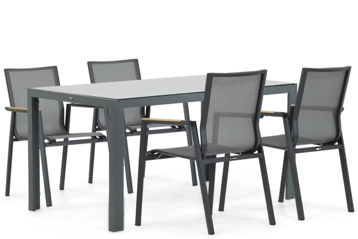 Lifestyle Garden Furniture Fiora/Venustas 150 cm dining tuinset 5-delig - Grijs-antraciet