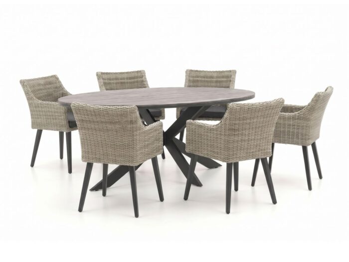 Manifesto Furniture Matese/Fidenza ovaal 220cm dining tuinset 7-delig