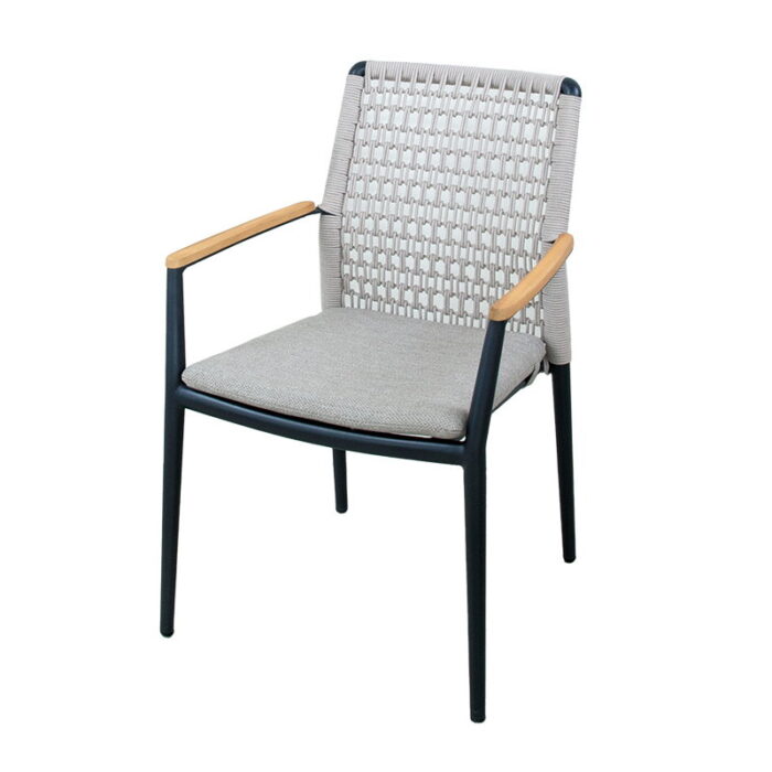 Oosterik home Masonville dining stoel midnight grey sunny creme – beige;grijs