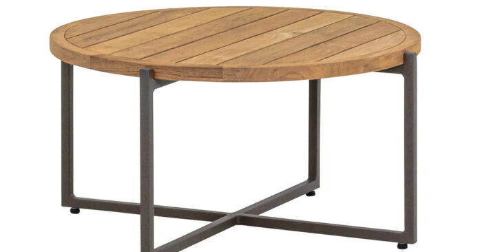 Apple Bee | Koffietafel Condor Ø74 x 38(h) cm | Taupe-Teak