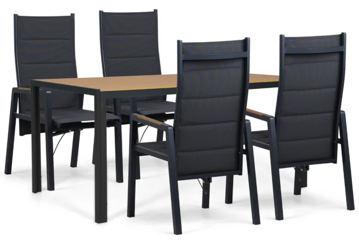 Lifestyle Garden Furniture Essence/Creta 160x90 cm dining tuinset 5-delig - Grijs-antraciet