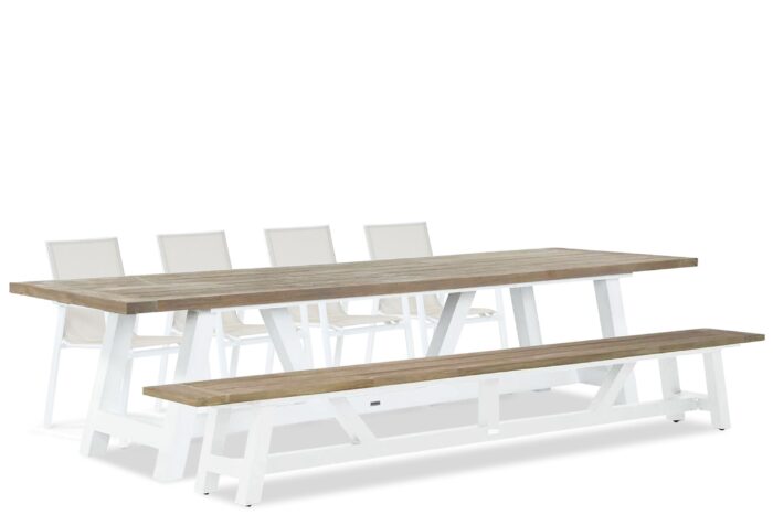 Lifestyle Garden Furniture Fiora/Florence 330 cm dining tuinset 6-delig – Wit