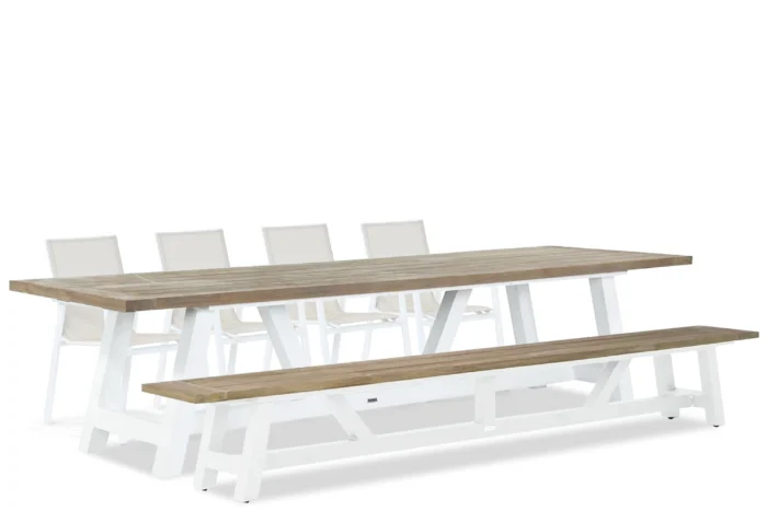 Lifestyle Garden Furniture Fiora/Florence 330 cm dining tuinset 6-delig - Wit