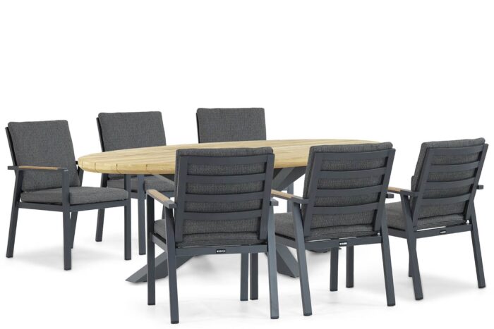 Lifestyle Garden Furniture Marseille/Diogo 240 cm dining tuinset 7-delig – Grijs-antraciet
