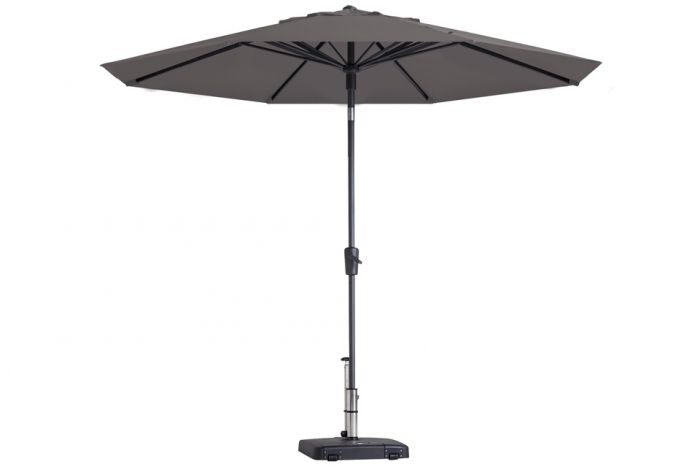 Madison Paros II round taupe stokparasol 300 cm zonwering – bruin
