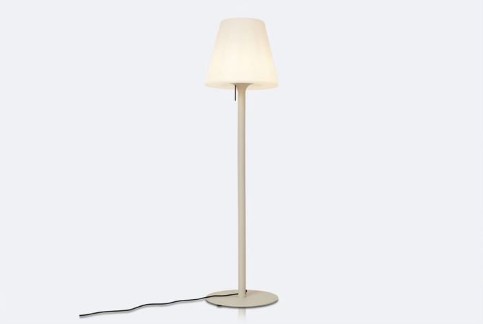 Moderne buiten vloerlamp beige met witte kap IP44 Big Virginia – Zand/Beige