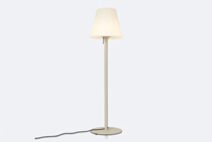 Moderne buiten vloerlamp beige met witte kap IP44 Big Virginia - Zand/Beige