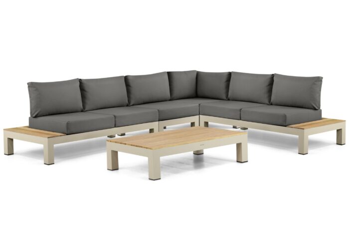 Lifestyle Garden Furniture Vittoria hoek loungeset 5-delig – Taupe-naturel-bruin