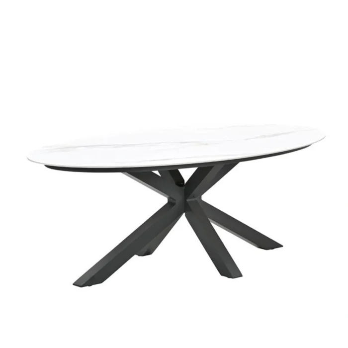 Garden impressions Scotland Tuintafel Venice White 230x115 cm - grijs;wit
