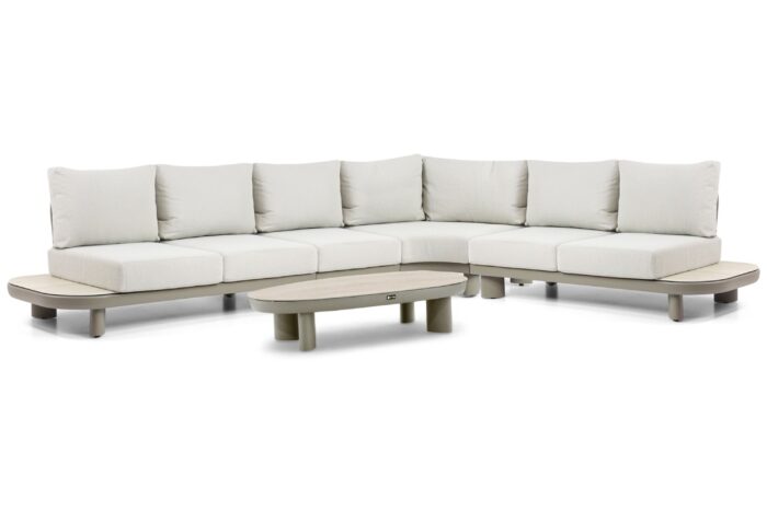 Santika Furniture Guss hoek loungeset 5-delig – Taupe-naturel-bruin