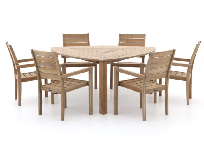 ROUGH Furniture ROUGH-S 170cm dining tuinset 7-delig stapelbaar Laagste prijsgarantie! – Bruin