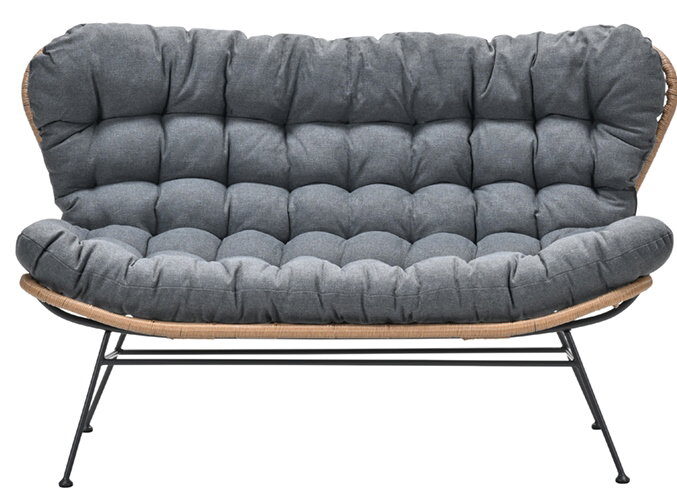 Garden impressions Libelle 2-zits bank natural rotan/mystic grey – bruin;grijs