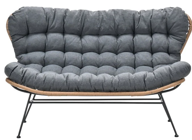 Garden impressions Libelle 2-zits bank natural rotan/mystic grey - bruin;grijs
