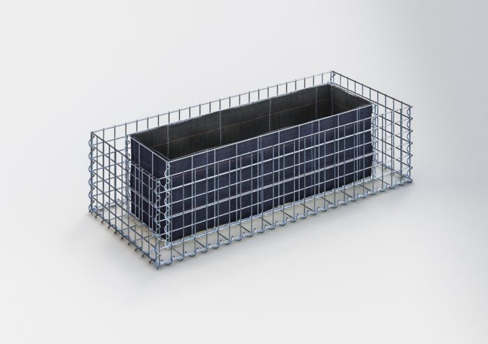 Gabiona Deutschland Verhoogd bed vierkant 120 cm x 30 cm x 50 cm (L x H x D), maaswijdte 5 x 5 cm, wanddikte 10 cm