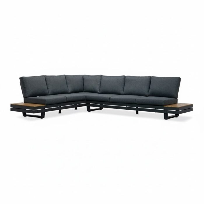 LUX outdoor living Vegas hoek loungeset-links 6 personen | aluminium + polywood | antraciet | 4-delig 311x230cm