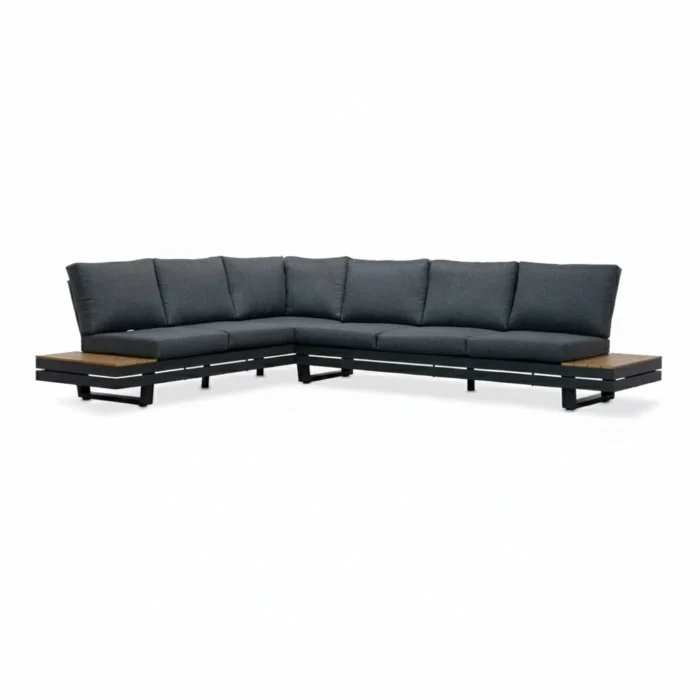 LUX outdoor living Vegas hoek loungeset-links 6 personen | aluminium + polywood | antraciet | 4-delig 311x230cm
