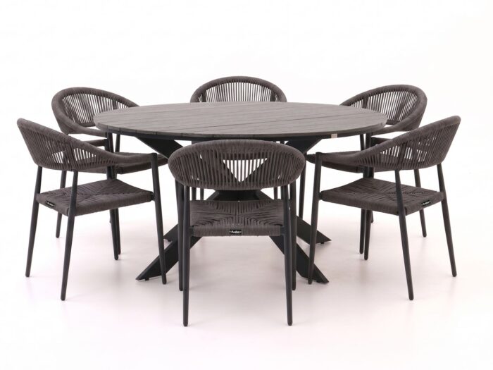 Manifesto Furniture Belpasso/Fidenza ø149cm dining tuinset 7-delig stapelbaar