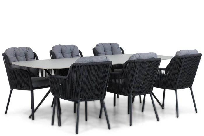 Santika Furniture Tendenza/Valerio 240 cm dining tuinset 7-delig – Grijs-antraciet