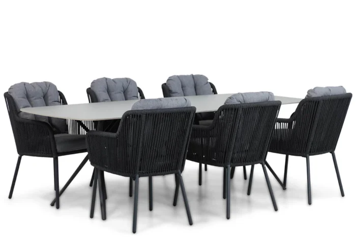 Santika Furniture Tendenza/Valerio 240 cm dining tuinset 7-delig - Grijs-antraciet