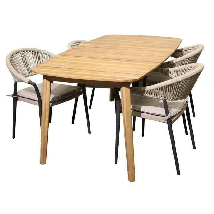 Buitengewoon de boet Bella Casino Diningset 160x90x76 cm – tweekleurig