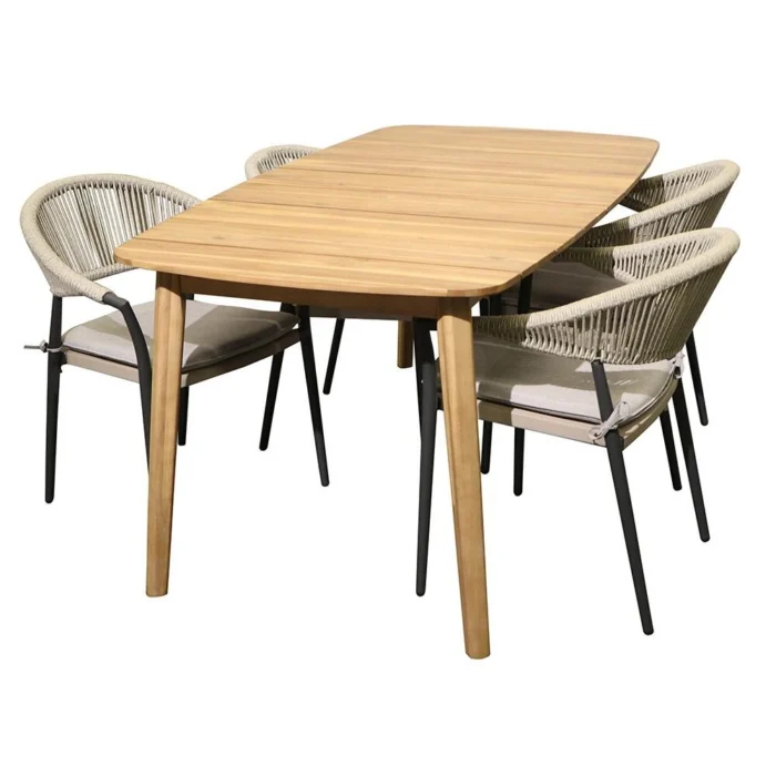 Buitengewoon de boet Bella Casino Diningset 160x90x76 cm - tweekleurig