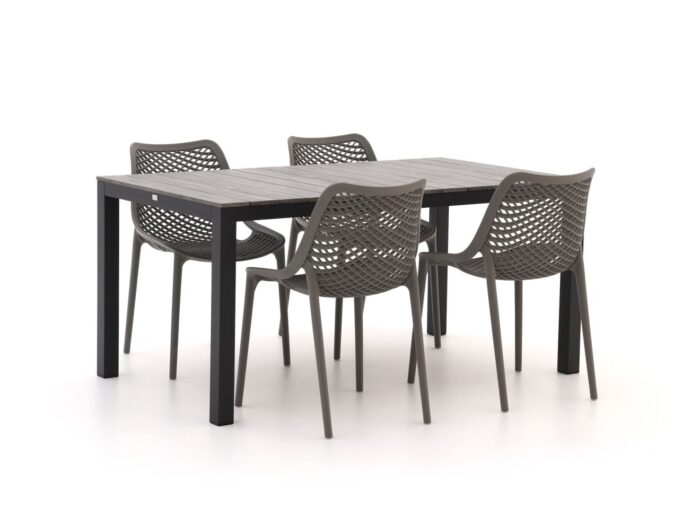 Forza Furniture Forza Ripi/Fidenza 160cm dining tuinset 5-delig stapelbaar Laagste prijsgarantie! – Grijs