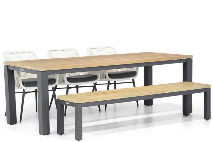 Lifestyle Garden Furniture Advance/Veneto 230 cm dining tuinset 5-delig – Wit