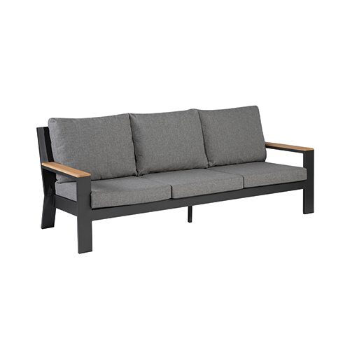 Exotan Valerie loungebank 3-zits antraciet – zwart