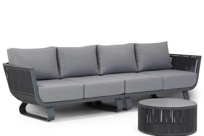 Santika Furniture Corniche loungebank 3-delig – Grijs-antraciet