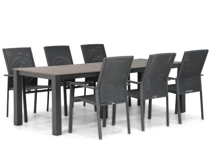 Presto Ricadi/Valley 240 cm dining tuinset 7-delig – Grijs-antraciet