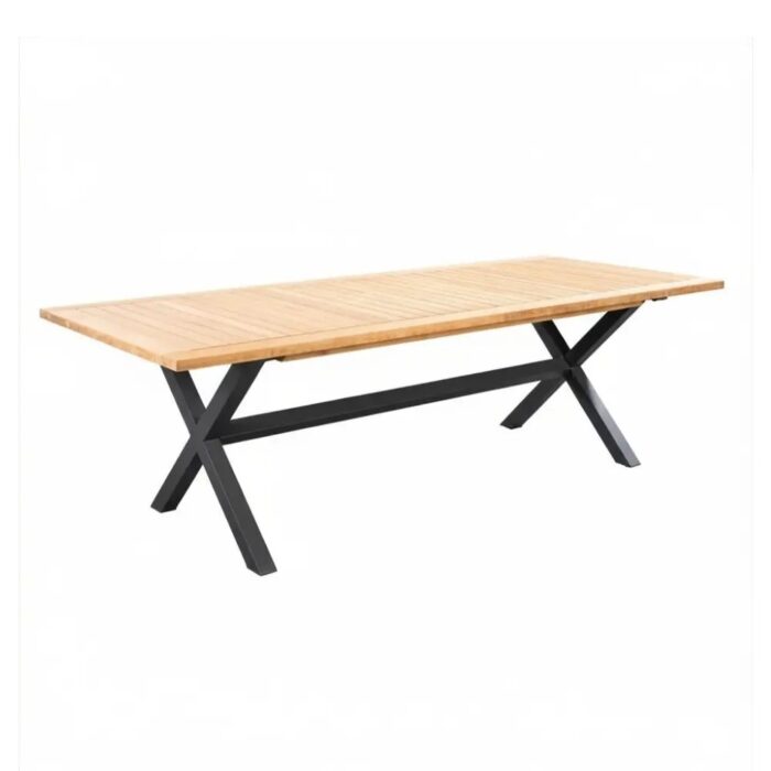 Yoi Wakai tuintafel aluminium 236x100x76 cm dark grey/teak – grijs;natuurlijk