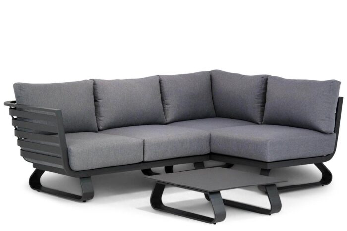 Santika Furniture Sovita chaise longue loungeset 4-delig – Grijs-antraciet