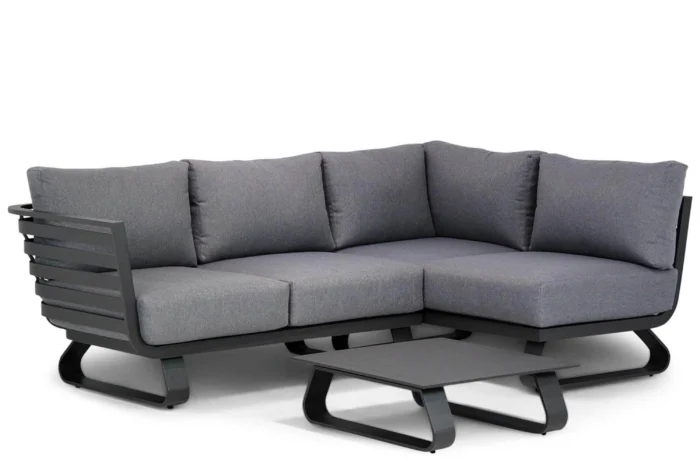 Santika Furniture Sovita chaise longue loungeset 4-delig - Grijs-antraciet
