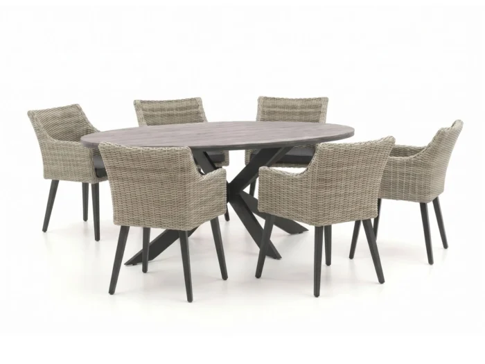 Manifesto Furniture Matese/Fidenza ovaal 220cm dining tuinset 7-delig