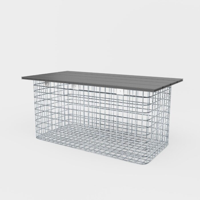 GABIONA Tuinbank 102 x 50 x 52 cm MW 5 x 5 cm thermisch verzinkt, met gerecycled blad in antraciet