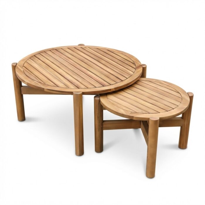 BUITEN living Bergamo loungetafel set van 2 | hardhout | Light Teak Look