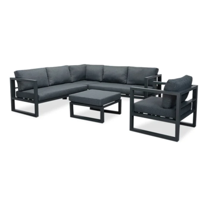LUX outdoor living Cordoba hoek loungeset met stoel 6 personen | aluminium | antraciet | 5-delig 228x228cm