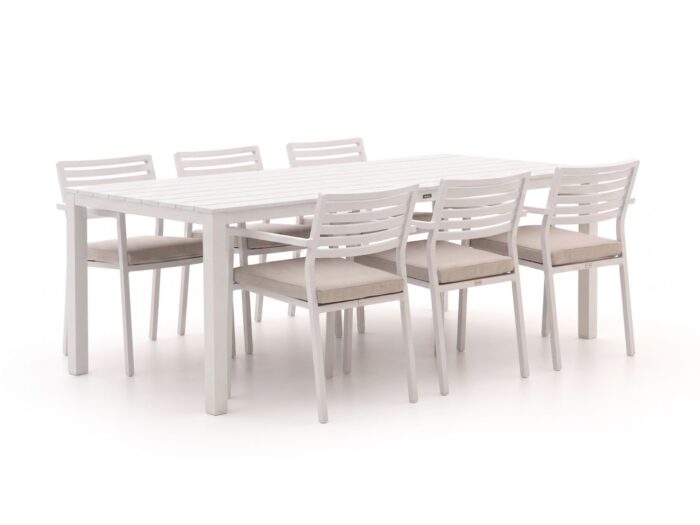 Bellagio tuinmeubelen Rumo/Menzano 220cm dining tuinset 7-delig stapelbaar