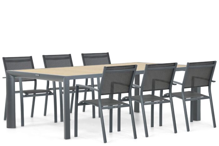 Lifestyle Garden Furniture Sella/Borello 240 cm dining tuinset 7-delig – Grijs-antraciet