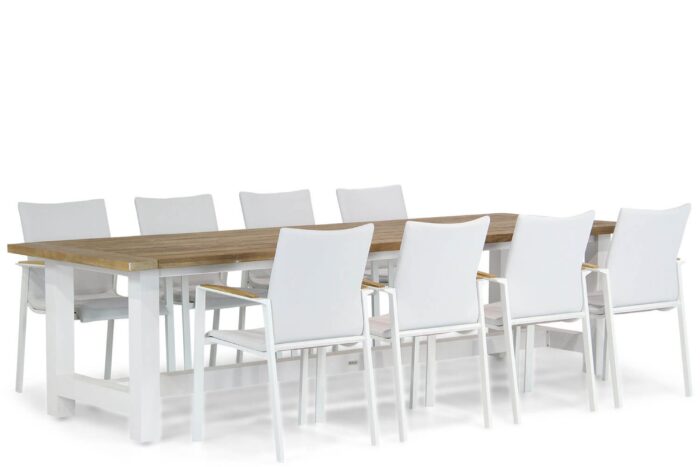 Lifestyle Garden Furniture Brandon/Los Angeles 300 cm dining tuinset 9-delig – Wit