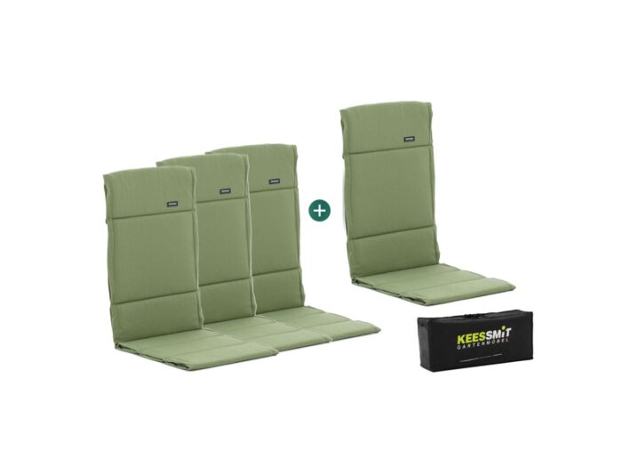 Madison Fiber hoog tuinkussen set van 4 Laagste prijsgarantie! – Groen