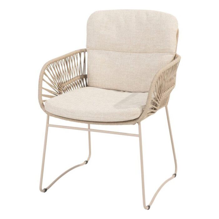 4so Murcia dining stoel latte incl. 2 kussens 60×66,5×85,5 cm – bruin
