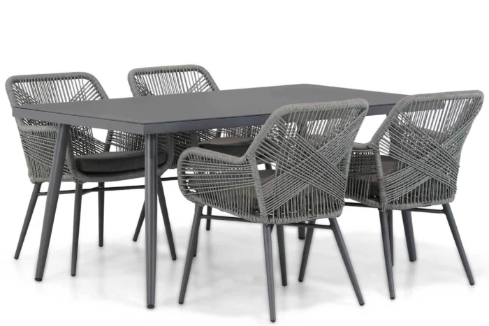 Lifestyle Garden Furniture Advance/Valencia 170 cm dining tuinset 5-delig - Grijs-antraciet