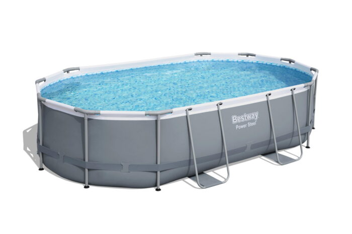 Bestway Zwembad steel pro max set ovaal grijs 488