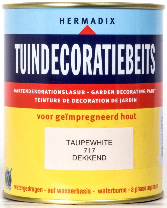 Hermadix Tuindecoratiebeits 717 taupe white 750 ml – wit